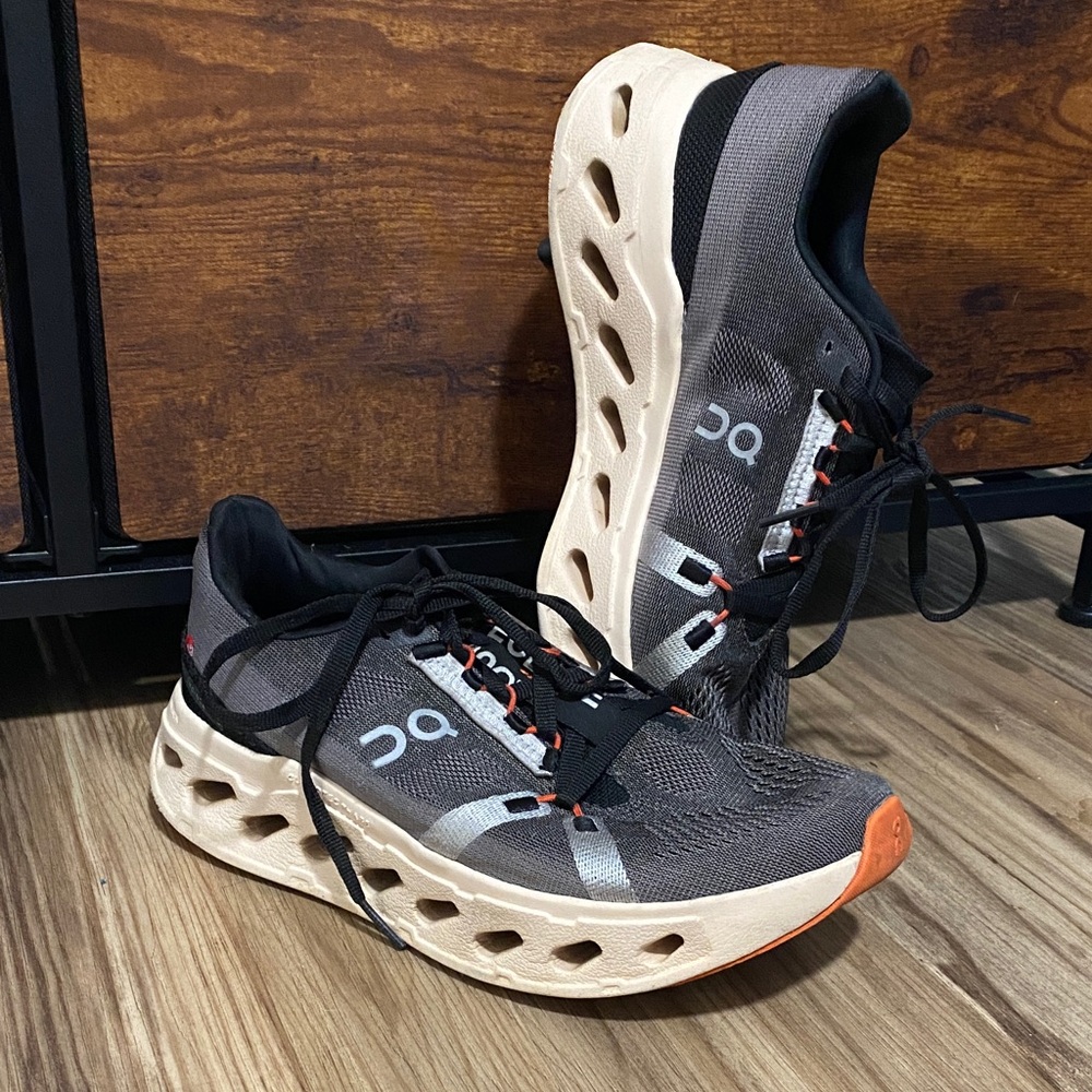 On Running Gray and Cream cloudsurfer Athletic Shoes